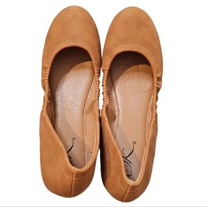 It's Ok Cognac Brown Ballet Flats Women's Shoes Size 9.5
